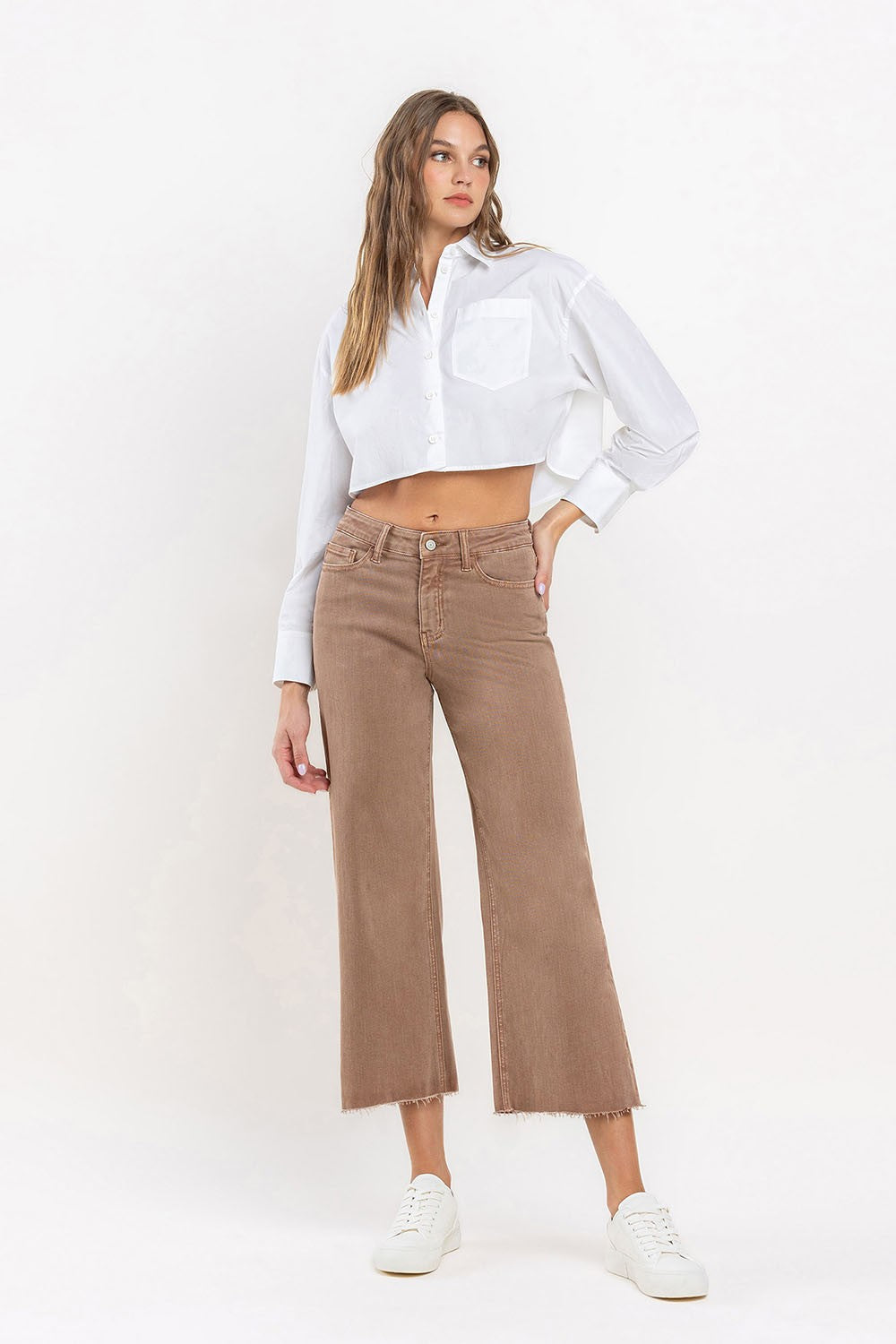 Stella High Rise Crop Wide Leg Jeans