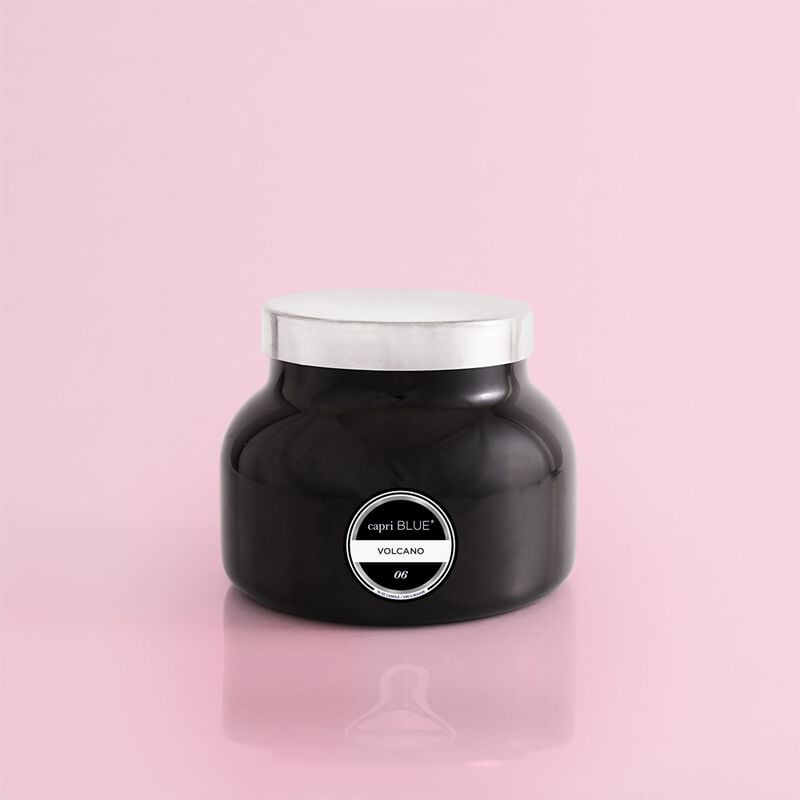 Volcano Black Signature Jar candle in matte black glass with a wide cylindrical silhouette.