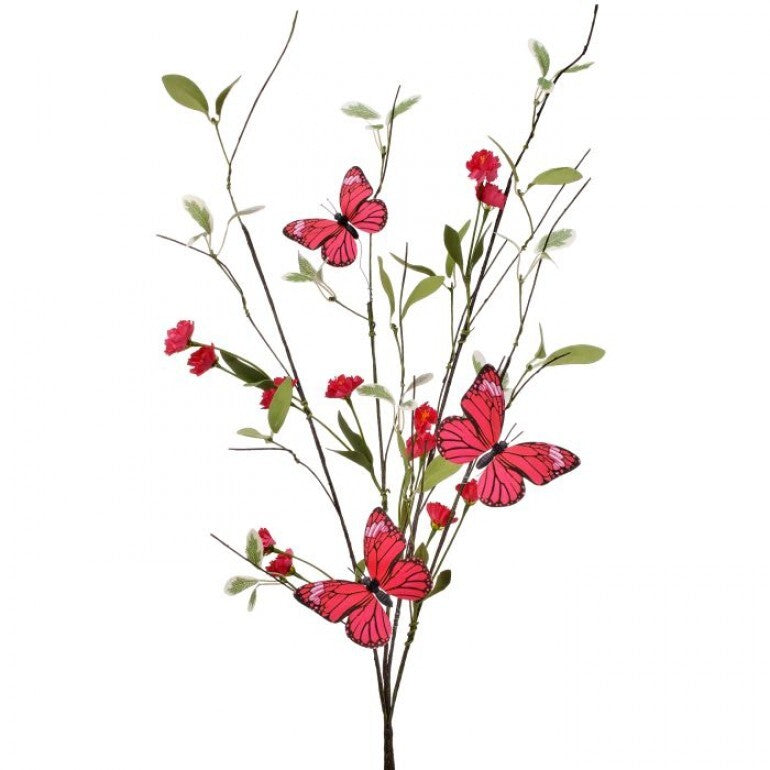 36" Garden Blossom Butterfly Spray
