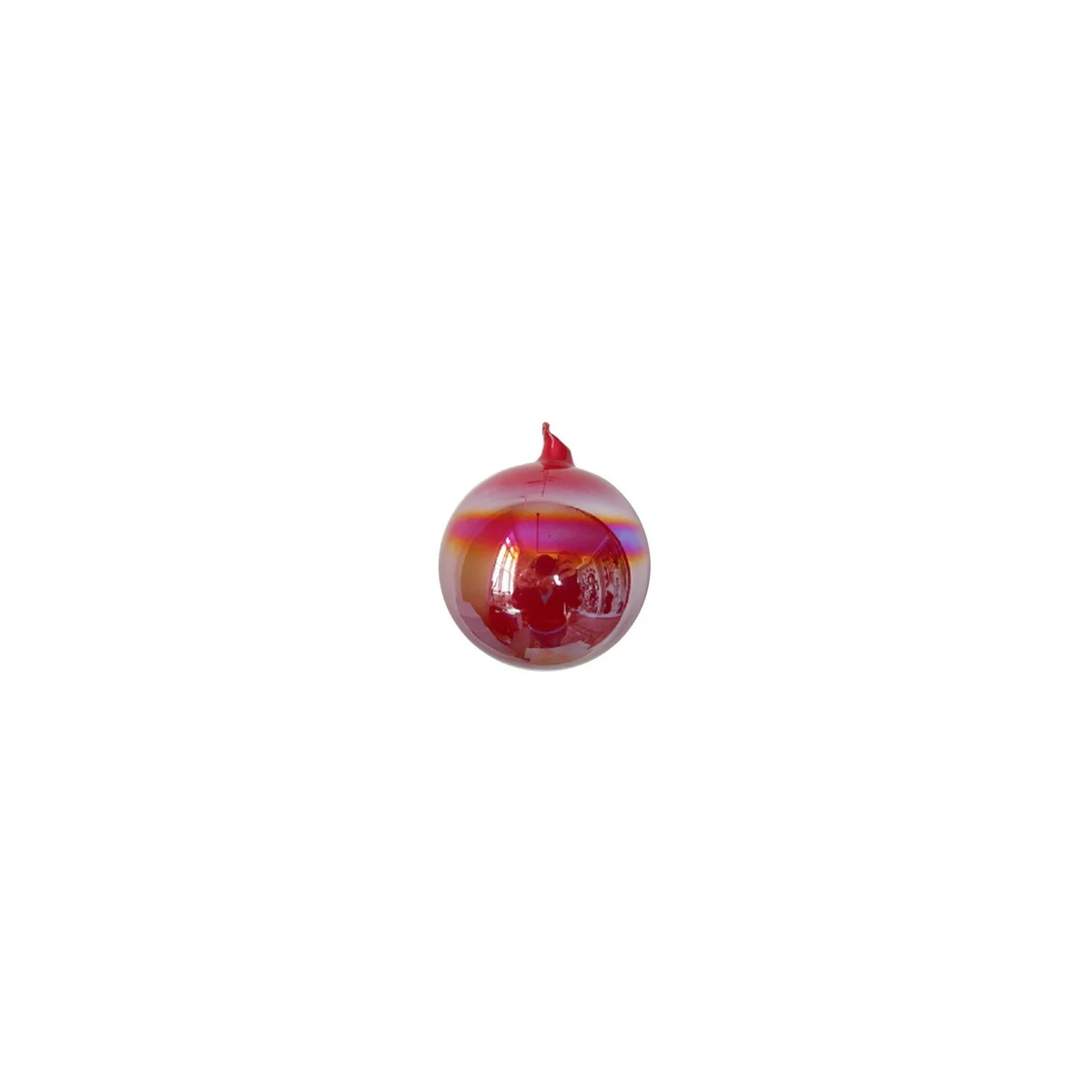 150mm classic red pearl glass ball ornament with a lustrous, iridescent finish.