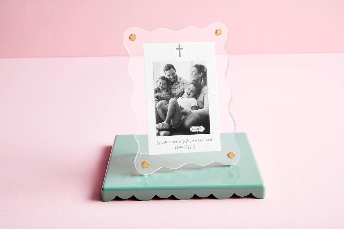 Acrylic frame with 'Children Are A Gift' text in a simple rectangular silhouette.