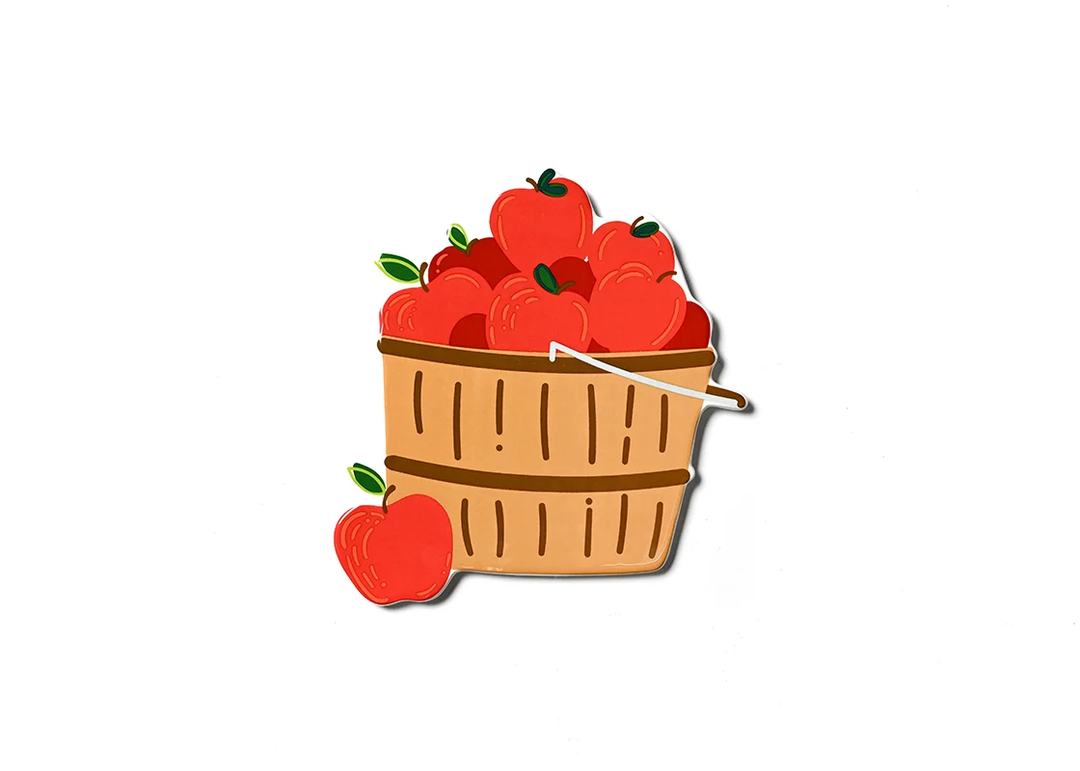 Basket of Apples Big Attachment featuring a rustic brown bucket overflowing with red apples.