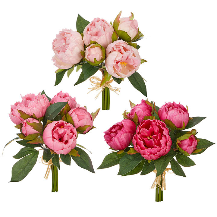 Foam peony flower with polyester petals in soft pink tones.