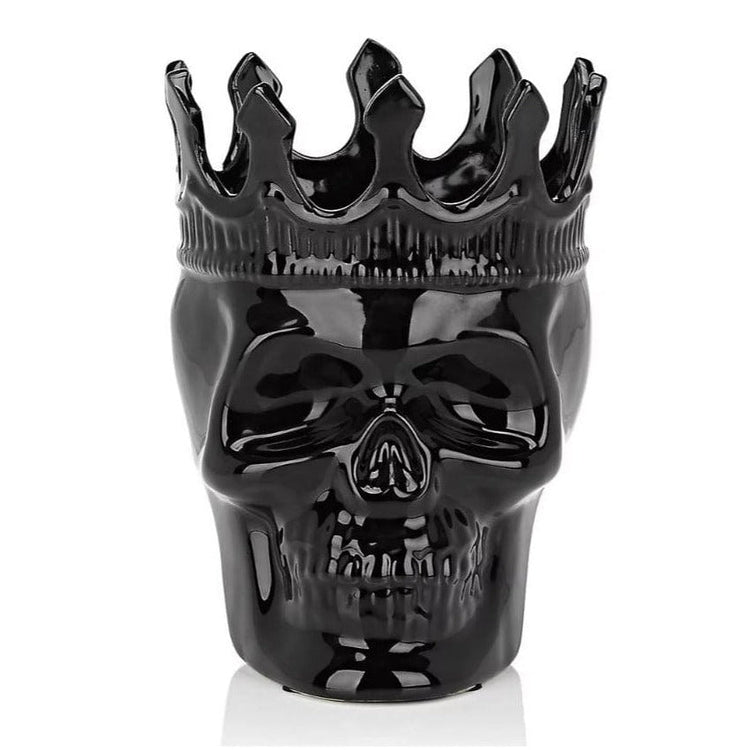 Black Dantés Skull in Secret Sucré candle with a skull pattern silhouette