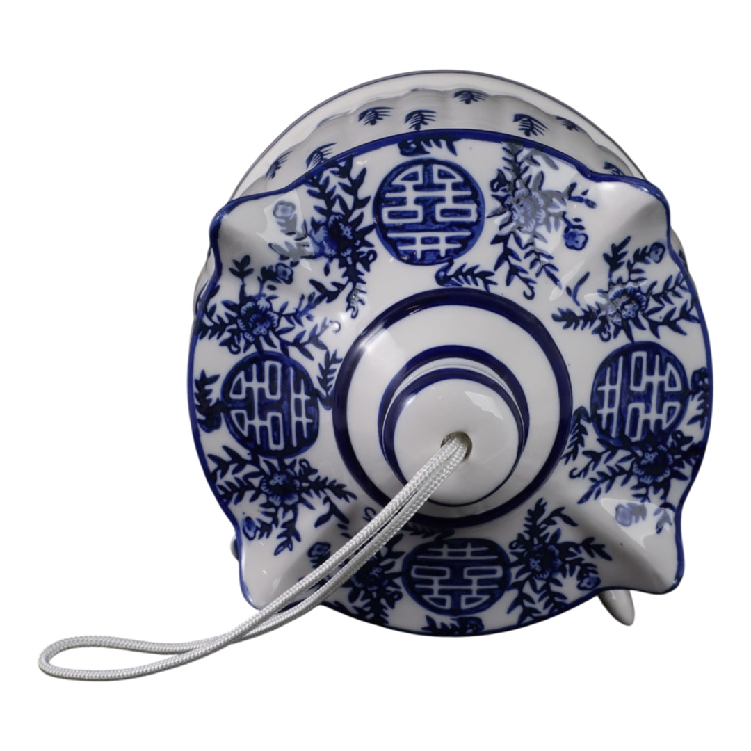 White/Blue Chinoiserie Large Pagoda Bird House