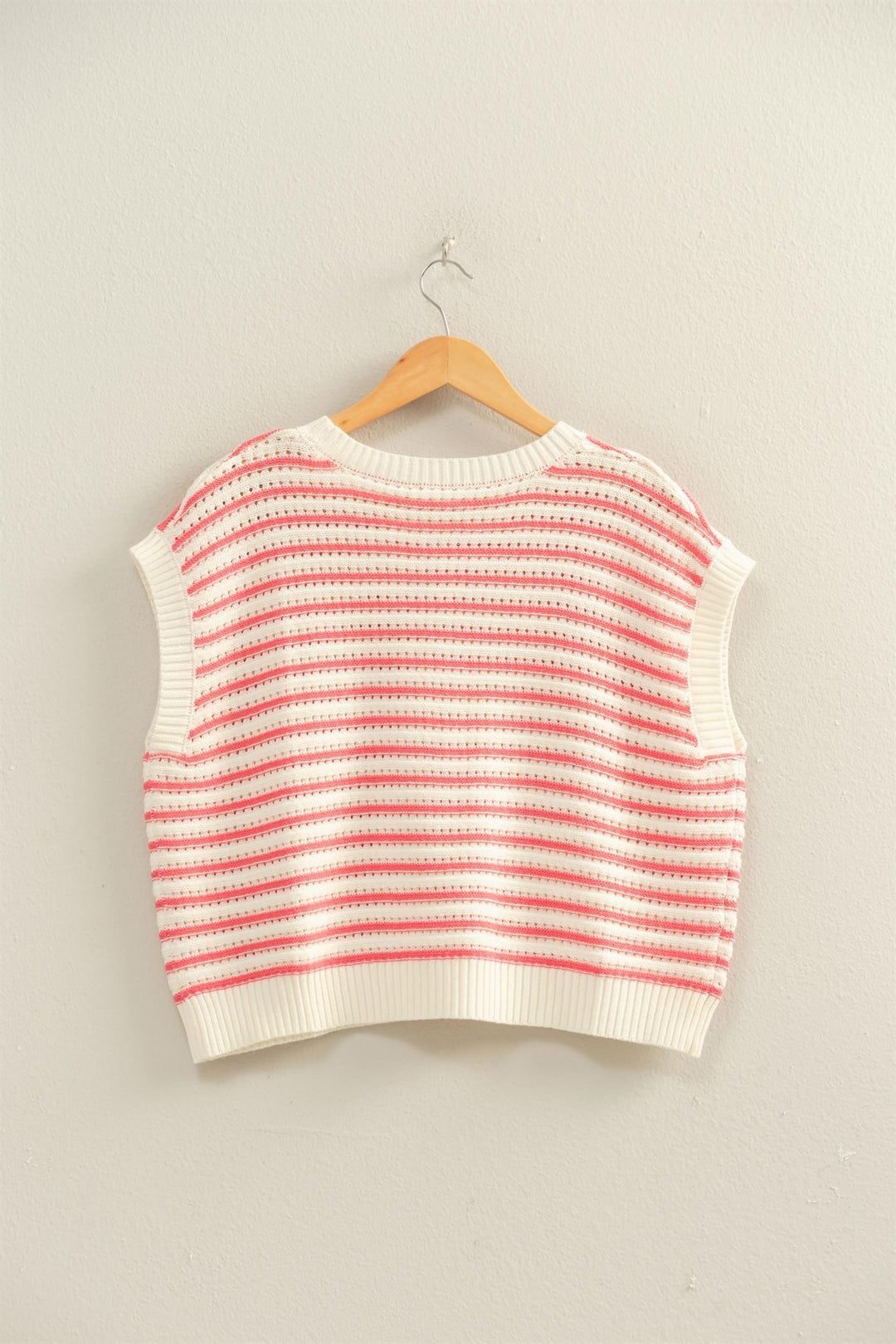 Cindy Striped Sleeveless Crew Neck Top