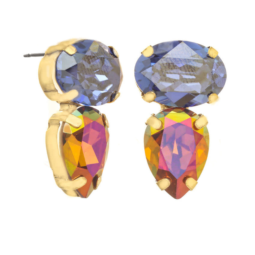 Mini Ally gold-plated stud earrings with a vibrant color pop.