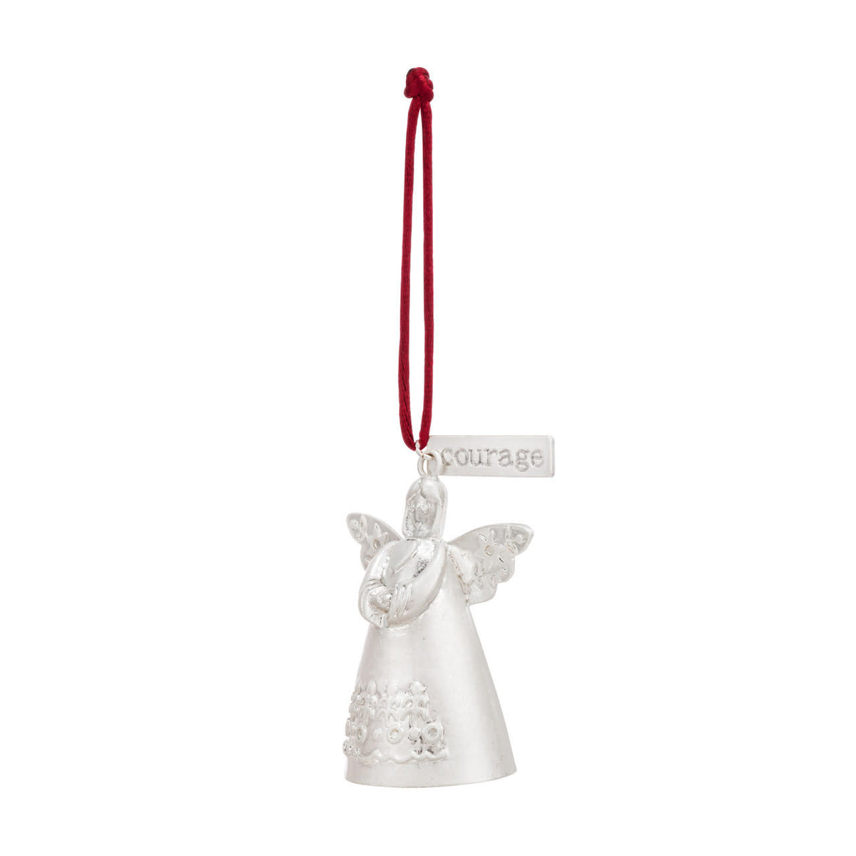 Mini Bell Angel ornament made of iron with a cord hanger