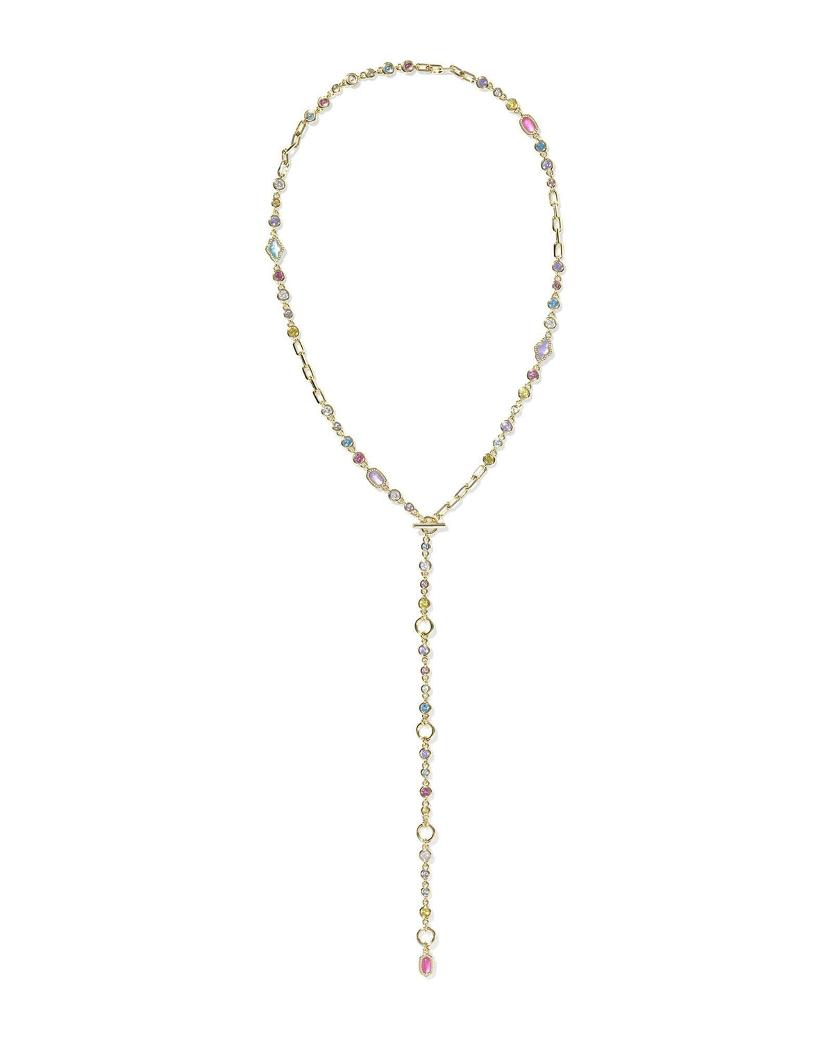 Mini Elisa Abbie strand necklace with a silver chain featuring hoofprint frames around small icons.