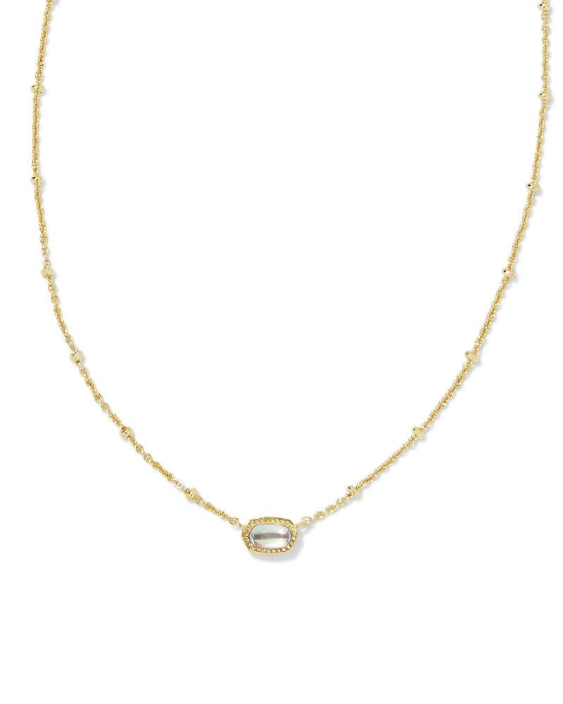Mini Elisa satellite pendant necklace in gold over brass with a lobster clasp chain.