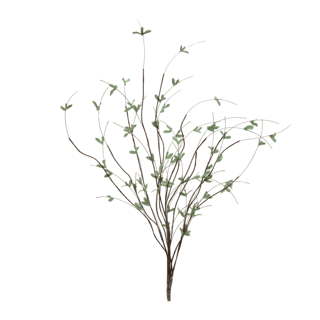 46-inch tall plastic mini leaf branch with realistic green foliage in a natural silhouette.