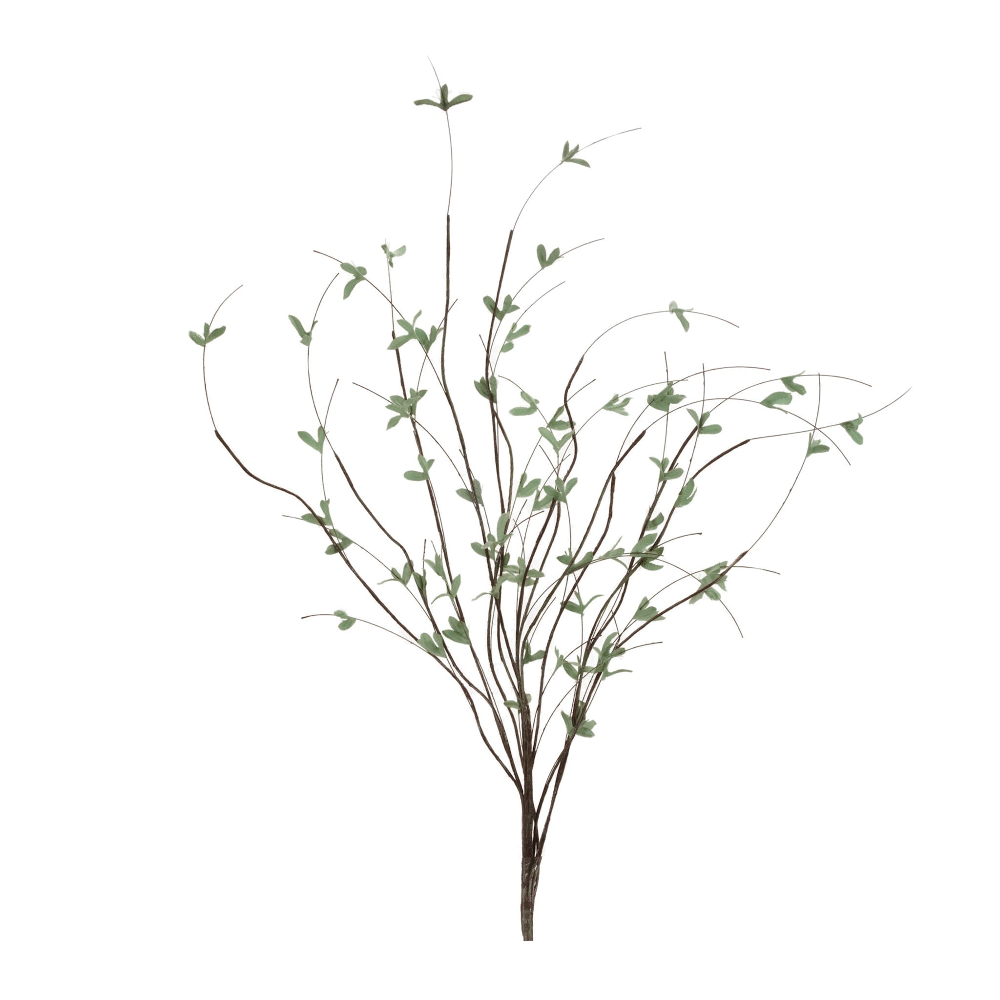 46-inch tall plastic mini leaf branch with realistic green foliage in a natural silhouette.
