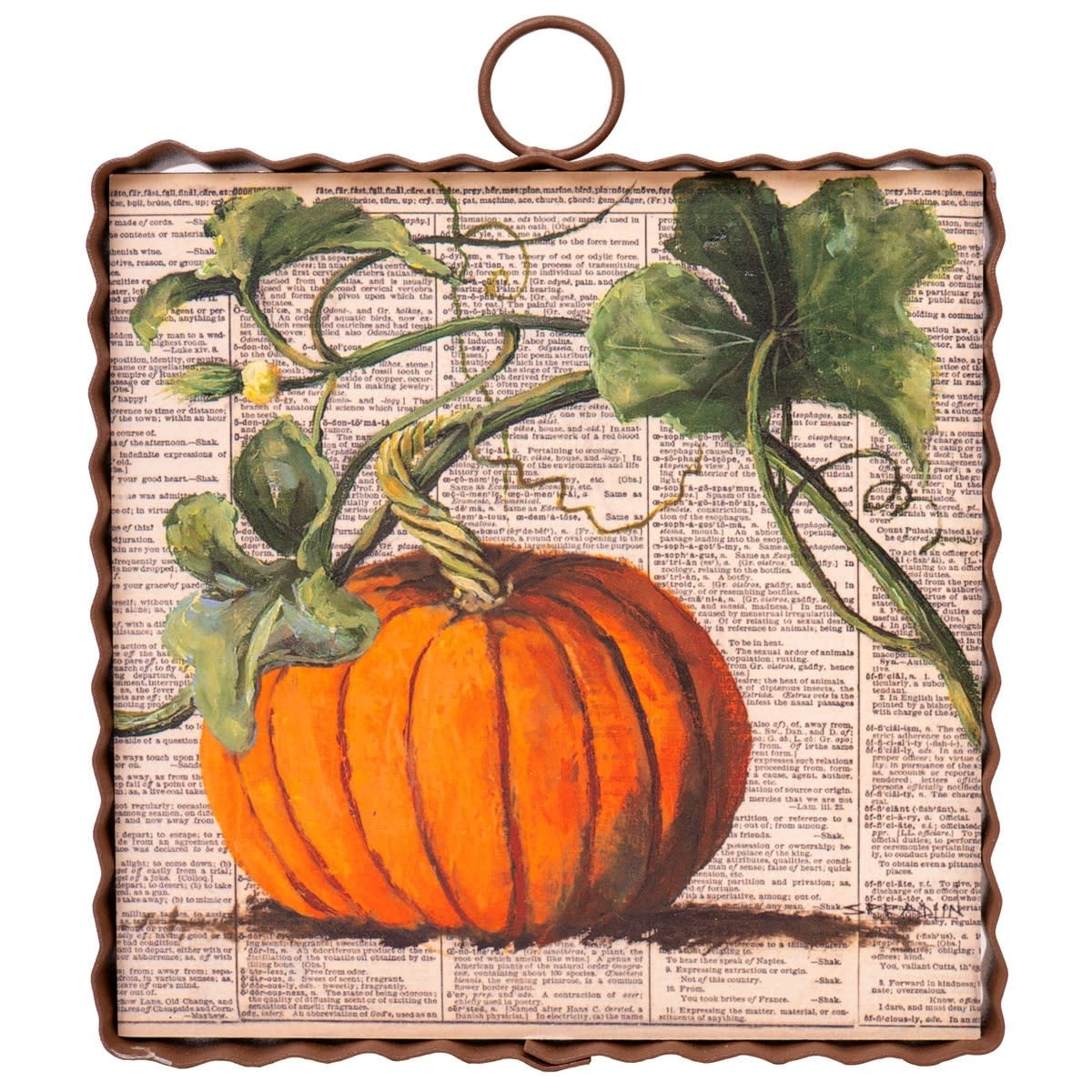 Mini Words Pumpkin Print wall art featuring a small pumpkin shape filled with festive fall words.