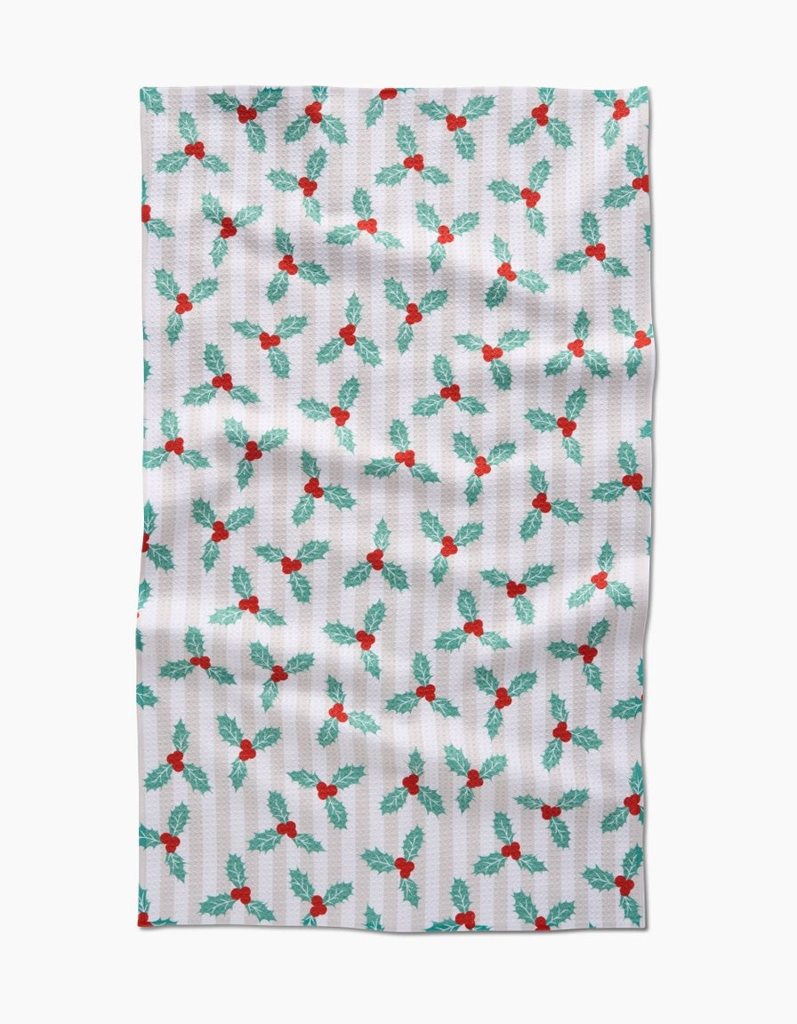 Holiday Tea Towel Sugarplum Florals Traditional
