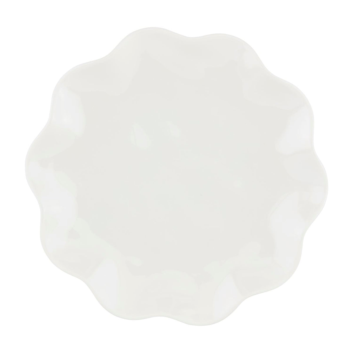 White melamine plate with ruffled edges