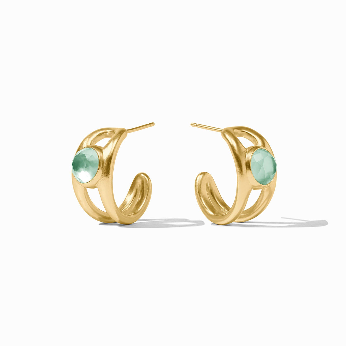 Gold-plated Laguna Stone hoop earring with imported glass bead