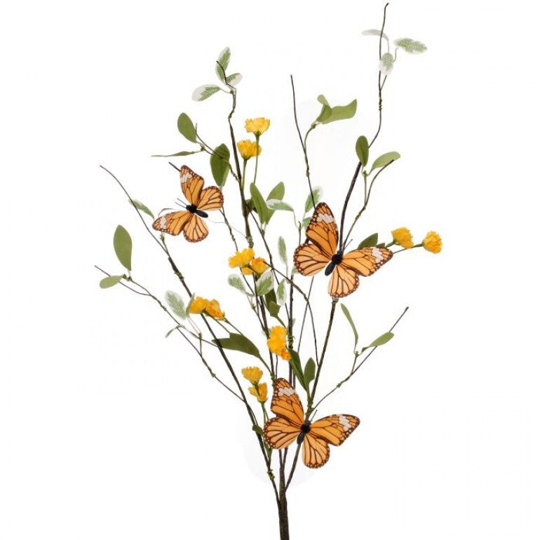 36" Garden Blossom Butterfly Spray