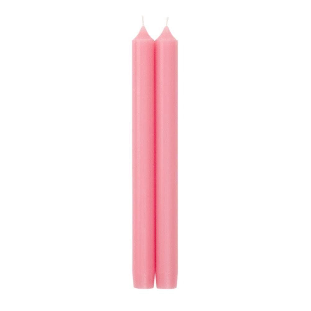 Tapered crown candle in cream paraffin and palm wax blend with a lead-free cotton wick.