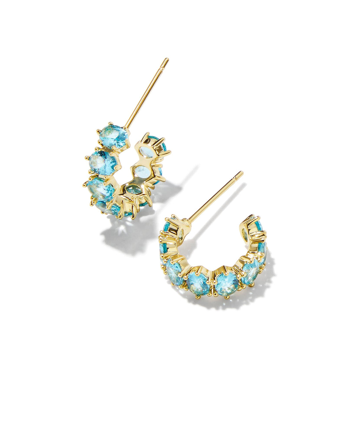 Cailin crystal huggie earrings with earpost closure in silver-tone metal.
