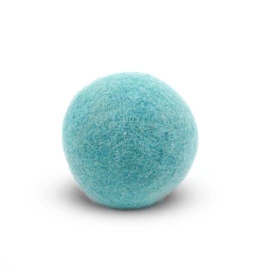 Single white eco dryer ball with smooth silicone surface
