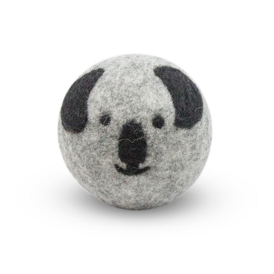 Single white eco dryer ball with smooth rounded shape