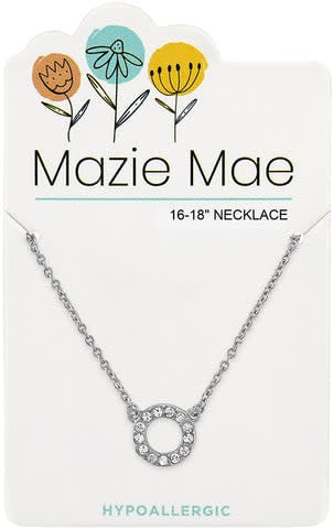 Silver Mazie Mae necklace with secure clasp closure