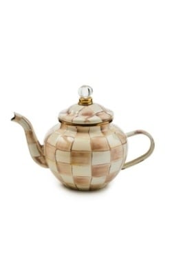 Mocha Check 4 Cup Teapot