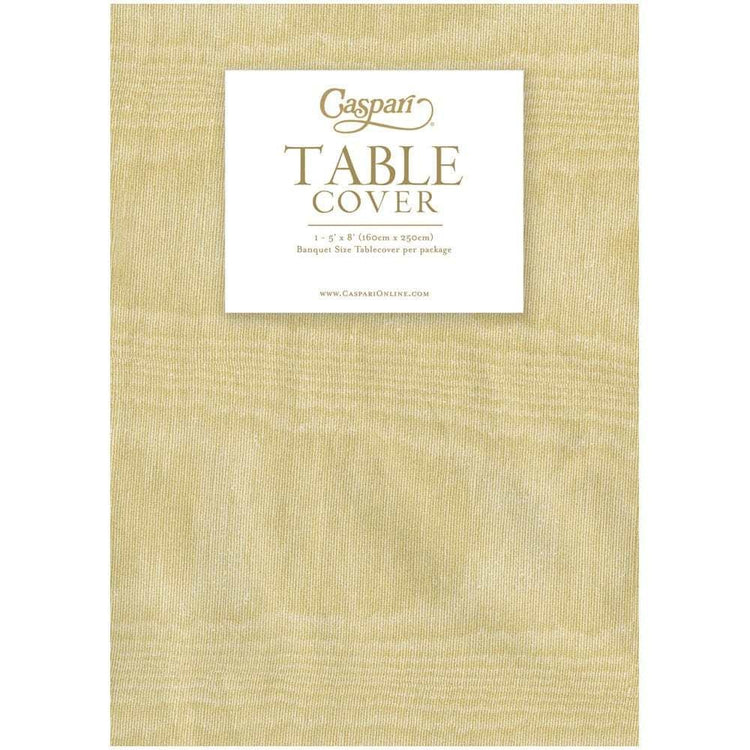 Moire light gold paper linen table cover with a cloth-like texture