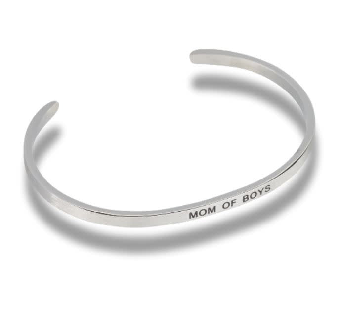 Embracelets bracelet featuring a bold black-on-white graphic print with abstract shapes on an elastic band.