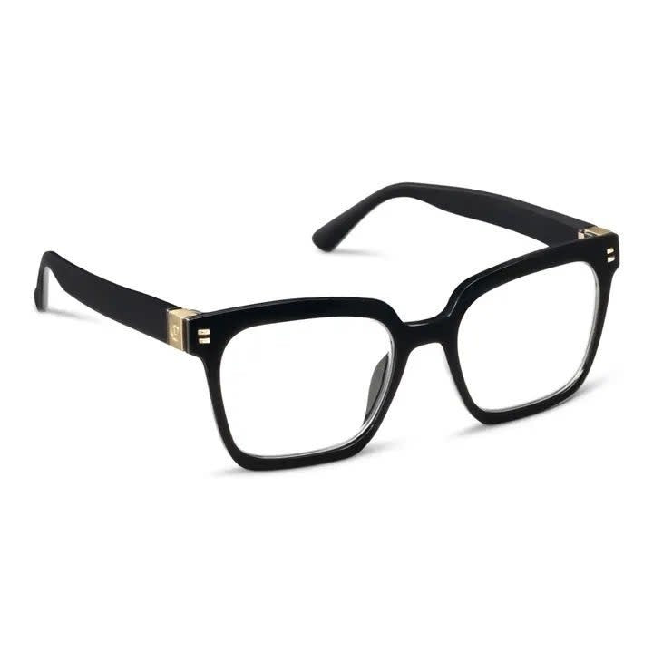 Montage eyeglasses in black with a square frame silhouette.