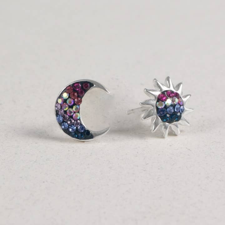 Moon - Sun Stud Earrings
