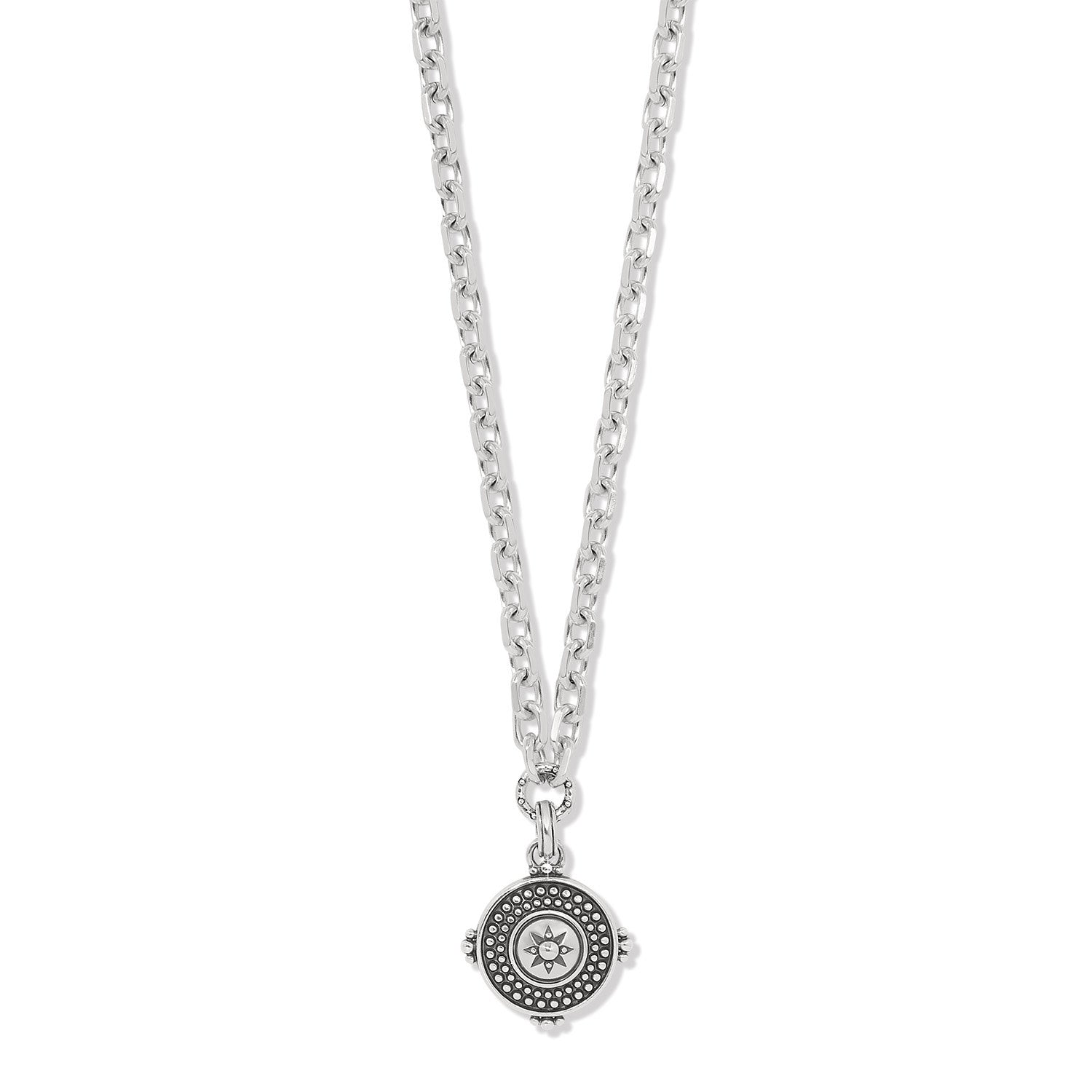 Silver plated Mosaic Mojave pendant necklace with lobster claw closure