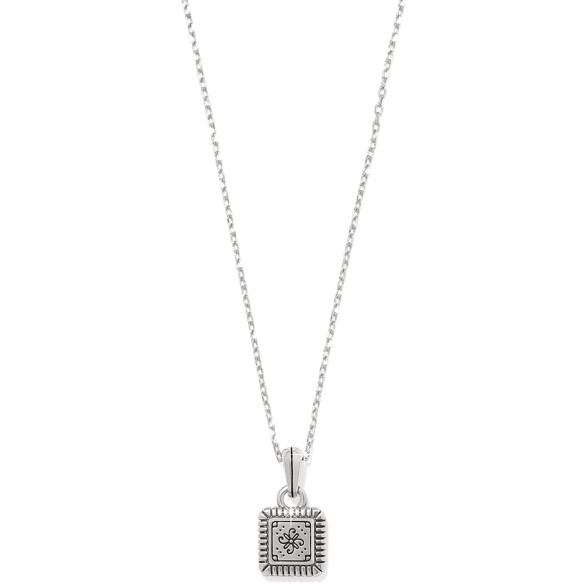 Silver and gold mosaic mini tile pendant necklace on a silver chain with lobster claw clasp