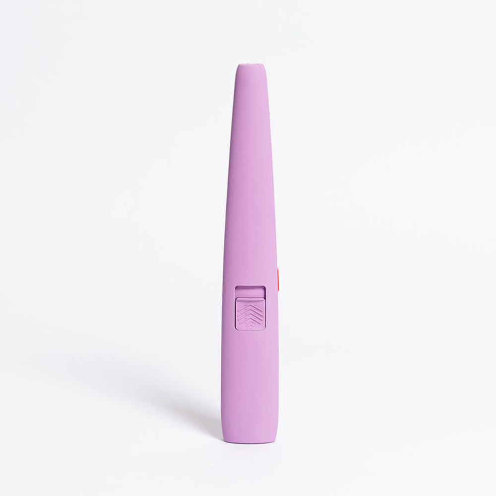 Lavender ABS Motli lighter with a multi-light battery indicator and safety on/off switch.