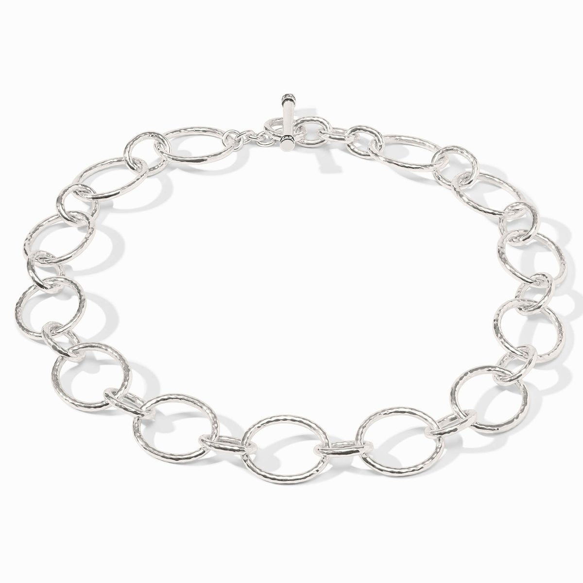 Silver Catalina Light Link necklace with adjustable chain length.