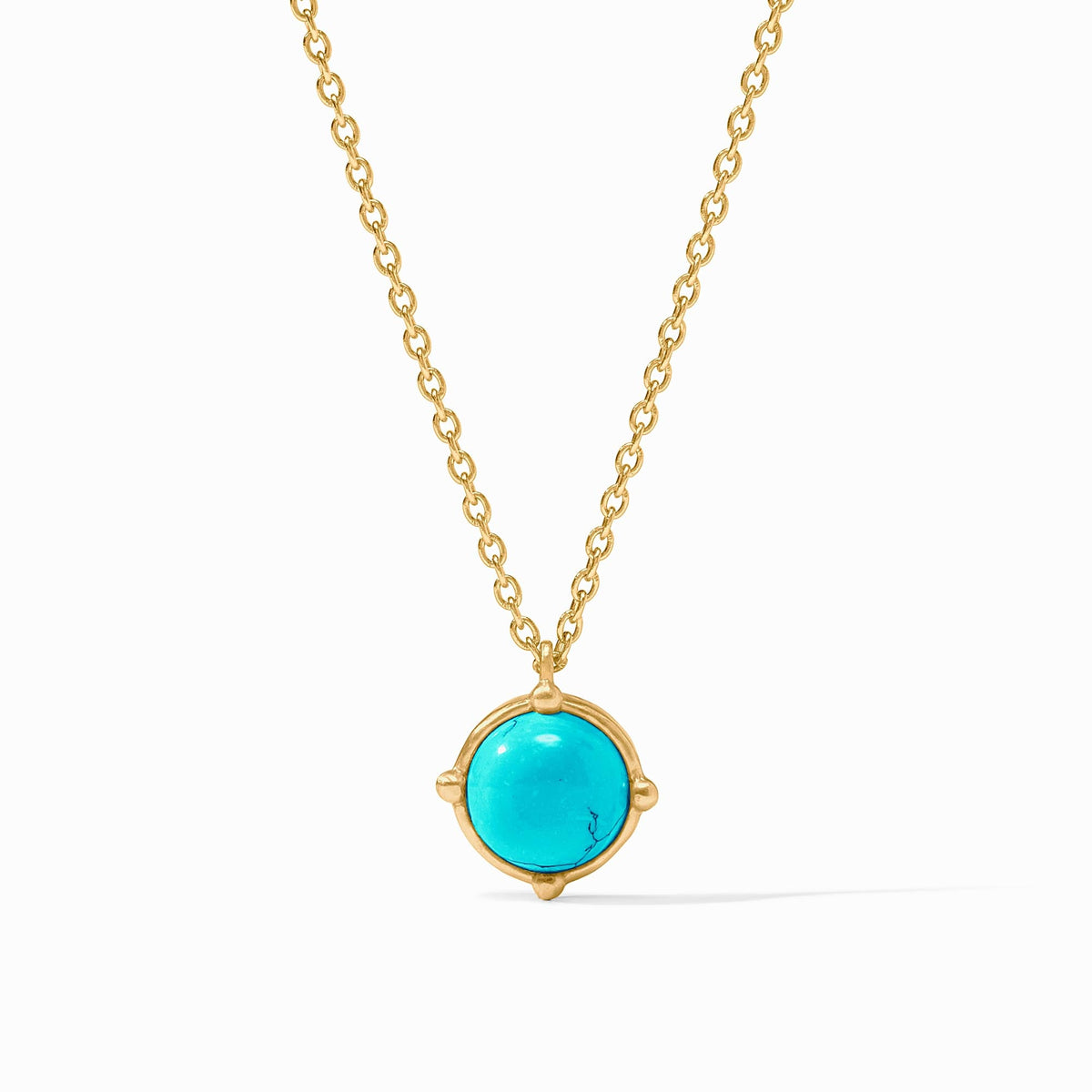 Honeybee solitaire necklace with faceted gemstone on adjustable cable chain
