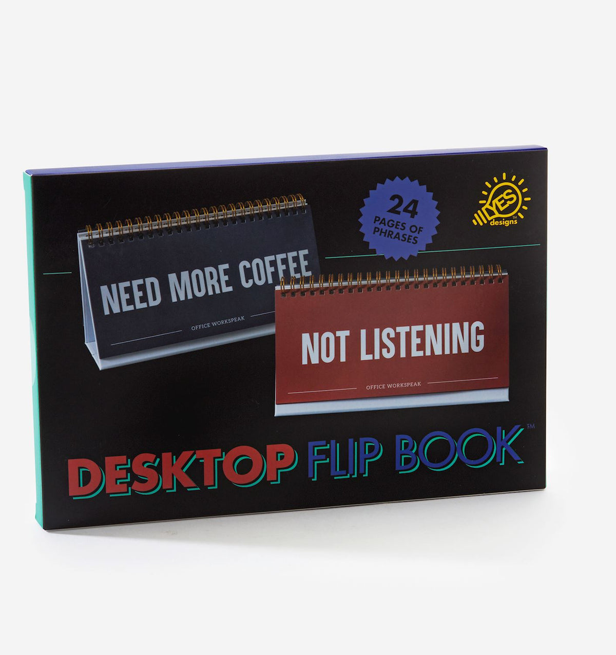 Desktop flip book with sentiments in a compact rectangular shape.