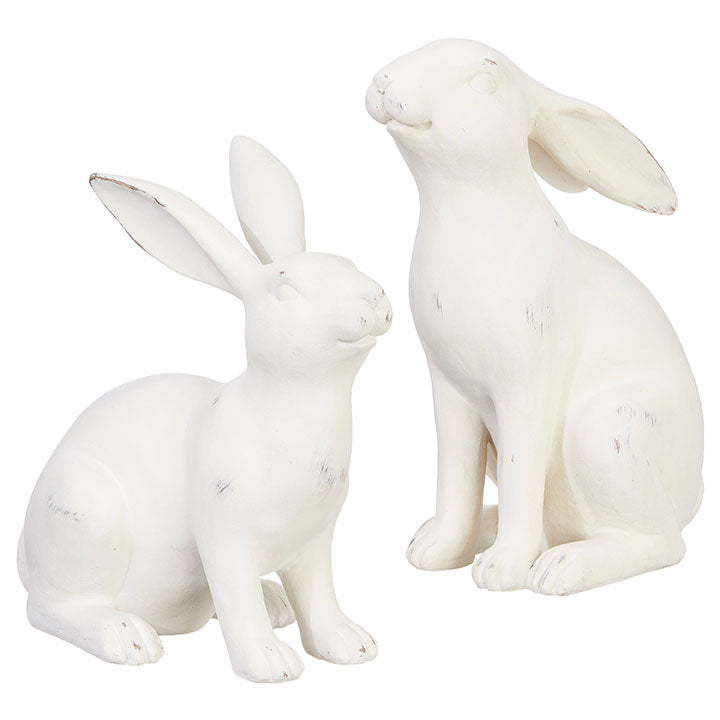 9" Distressed White Rabbit