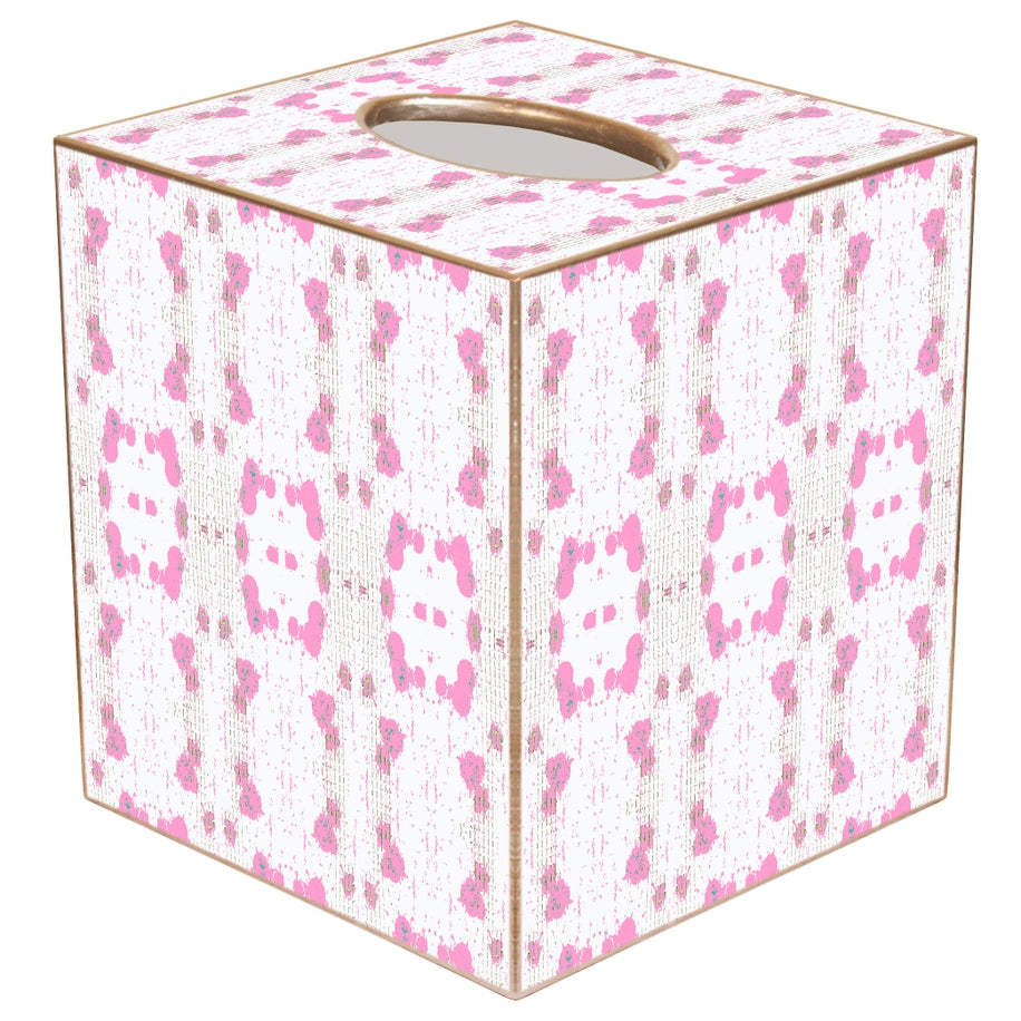 Hand-painted gold tissue box cover with paper mache finish