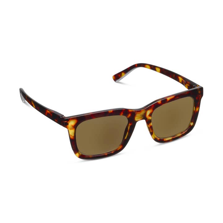 Airplane Mode Bifocal Sun glasses in tortoise frames with solid amber lenses.
