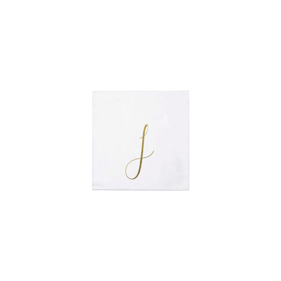 Papersoft Gold Monogram Cockail Napkins