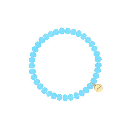 Stretchy bracelet with faceted glass beads in mixed colors