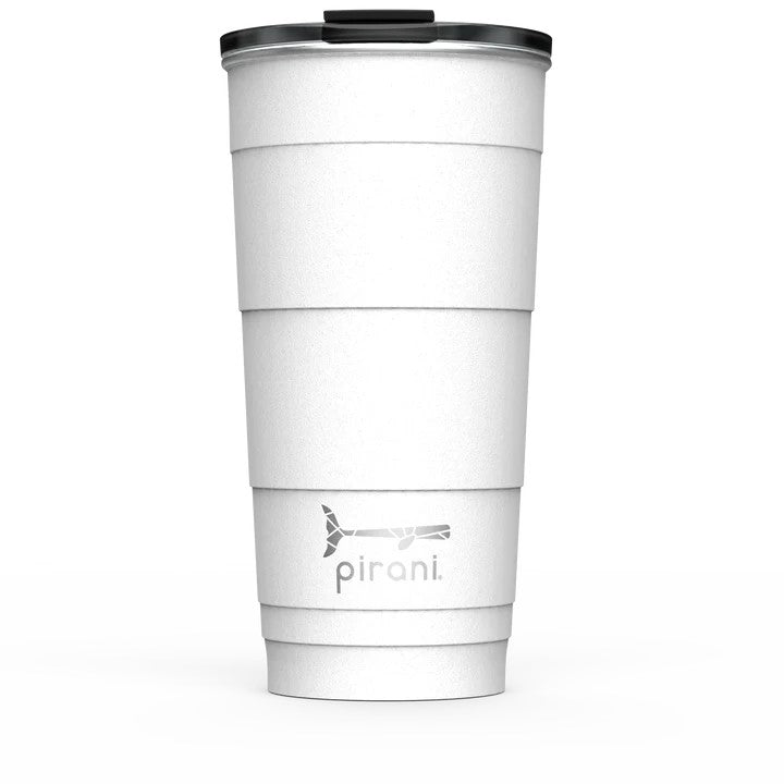 Stackable stainless steel tumbler with powder coat finish in neutral tone