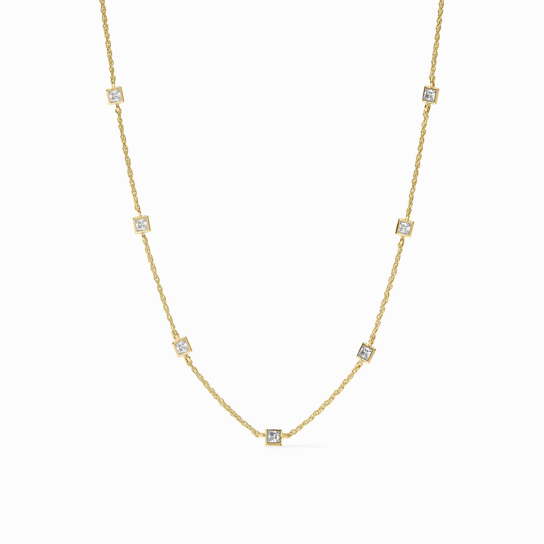 Jolie Delicate Station Necklace Cubic Zirconia