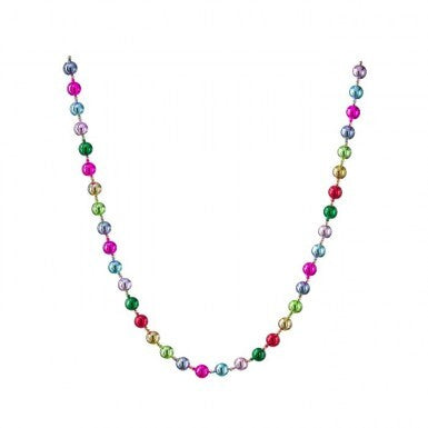 72-inch retro ball garland featuring a string of shiny, multi-colored metallic beads.