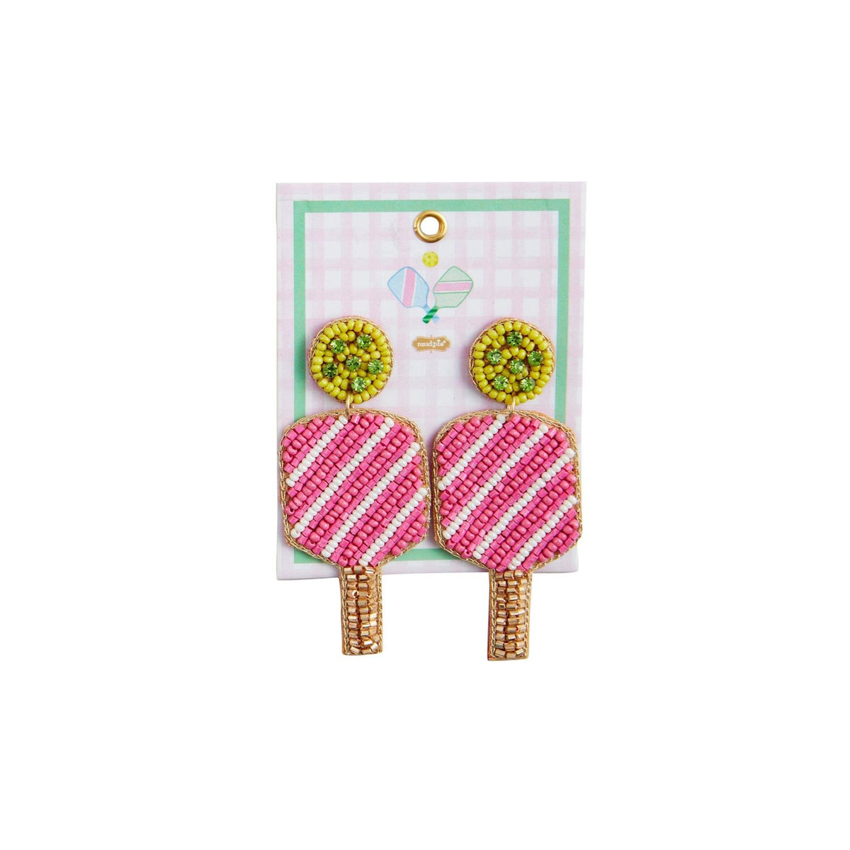Figural sports beaded earrings with intricate hand beadwork on hypoallergenic posts.