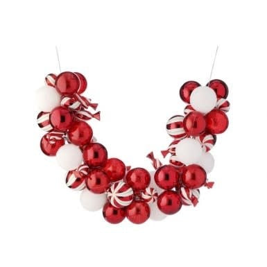 36" Mixed Peppermint Candy Vacuum Plate Ball Garland