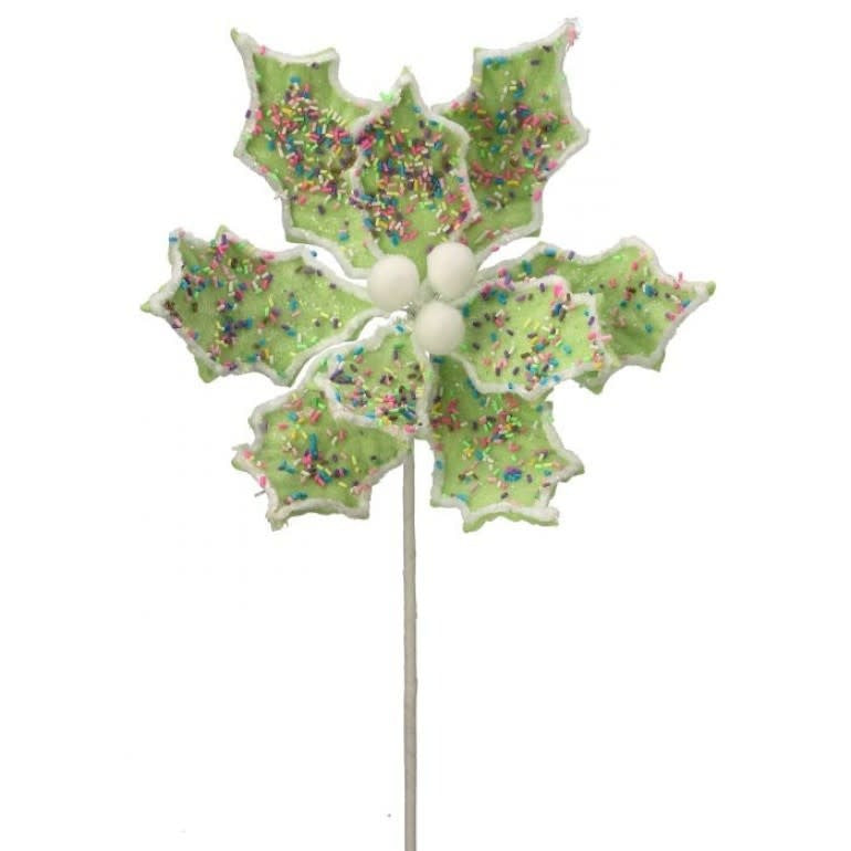 24" Sprinkle Candy Poinsettia Stem
