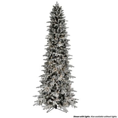 Green snowtip aspen tree with warm white LED lights in a slim pencil silhouette.