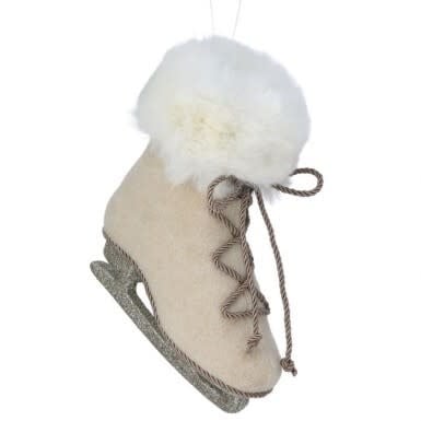 7-inch old fashioned skate ornament with vintage red finish and white laces